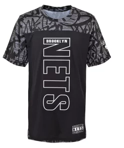 Youth Black Brooklyn Nets Court Mural T-Shirt -MLB Shop 6002310 ALT2