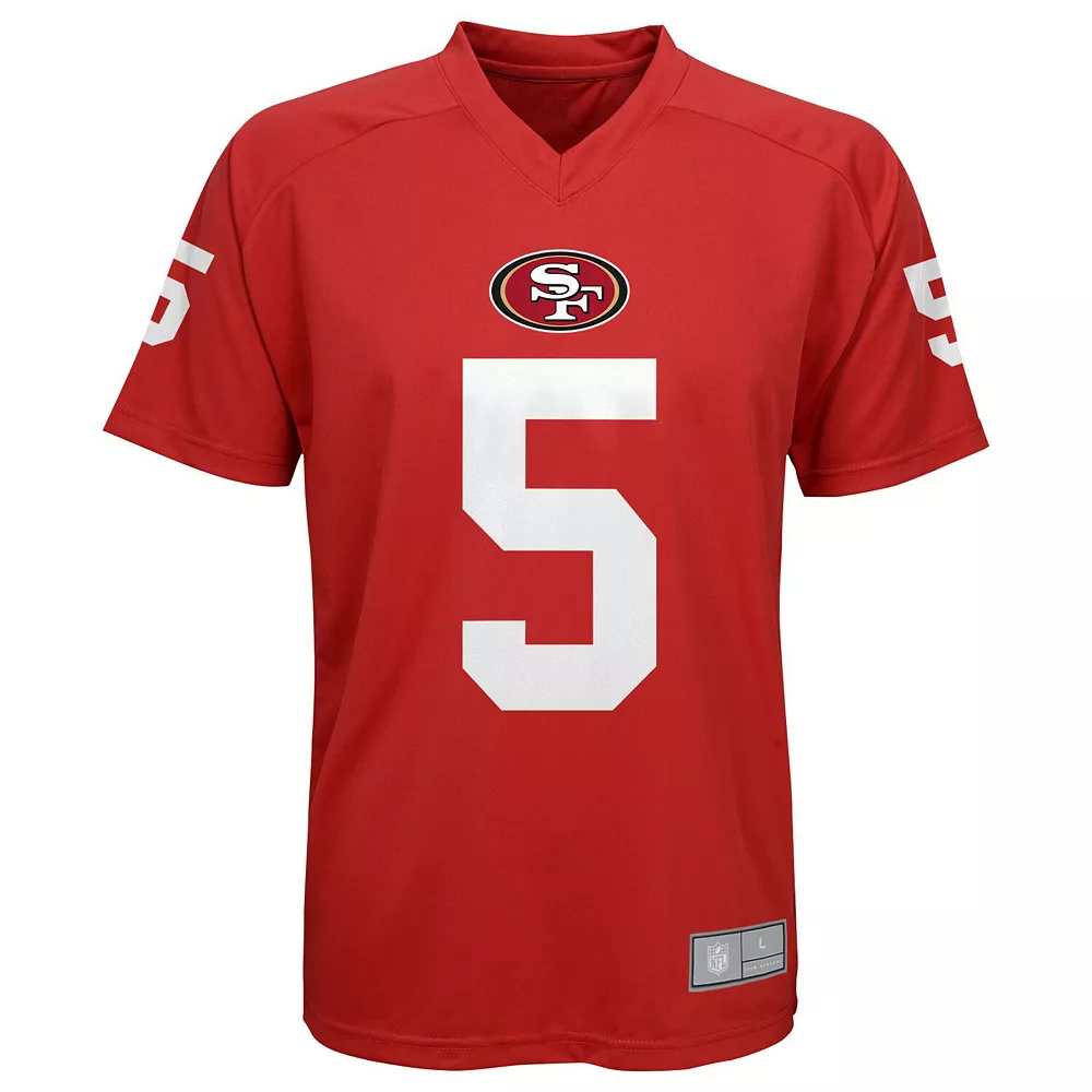 Youth Trey Lance Scarlet San Francisco 49ers Performance Name & Number Raglan V-Neck T-Shirt 3 Youth Trey Lance Scarlet San Francisco 49ers Performance Name & Number Raglan V-Neck T-Shirt - Image 3