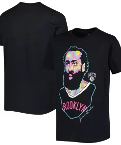 Alternative view of Youth James Harden Black Brooklyn Nets Artist Series Player T-Shirt