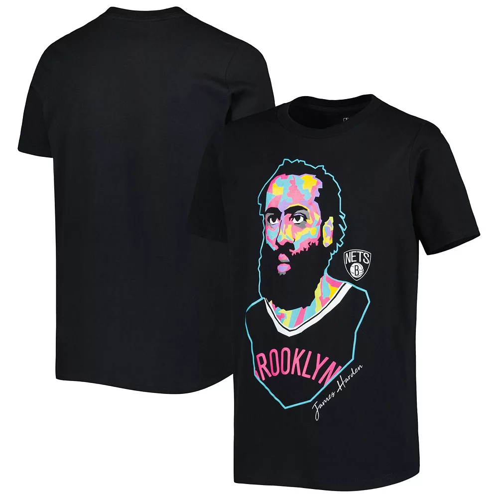 Youth James Harden Black Brooklyn Nets Artist Series Player T-Shirt 2 Youth James Harden Black Brooklyn Nets Artist Series Player T-Shirt - Image 2