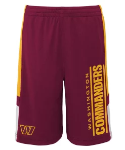 Youth Burgundy Washington Commanders Lateral Mesh Performance Shorts