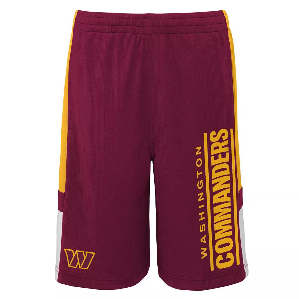 Youth Burgundy Washington Commanders Lateral Mesh Performance Shorts 1 Youth Burgundy Washington Commanders Lateral Mesh Performance Shorts