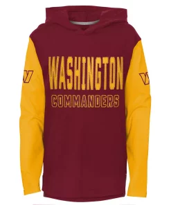 Youth Burgundy Washington Commanders Heritage Long Sleeve Hoodie T-Shirt