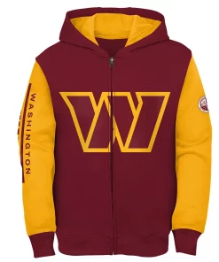 Youth Burgundy/Gold Washington Commanders Poster Board Full-Zip Hoodie 5 Youth Burgundy/Gold Washington Commanders Poster Board Full-Zip Hoodie -MLB Shop 6024992 ALT2