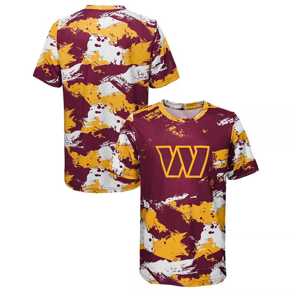 Youth Burgundy/Gold Washington Commanders Cross Pattern T-Shirt 2 Youth Burgundy/Gold Washington Commanders Cross Pattern T-Shirt - Image 2