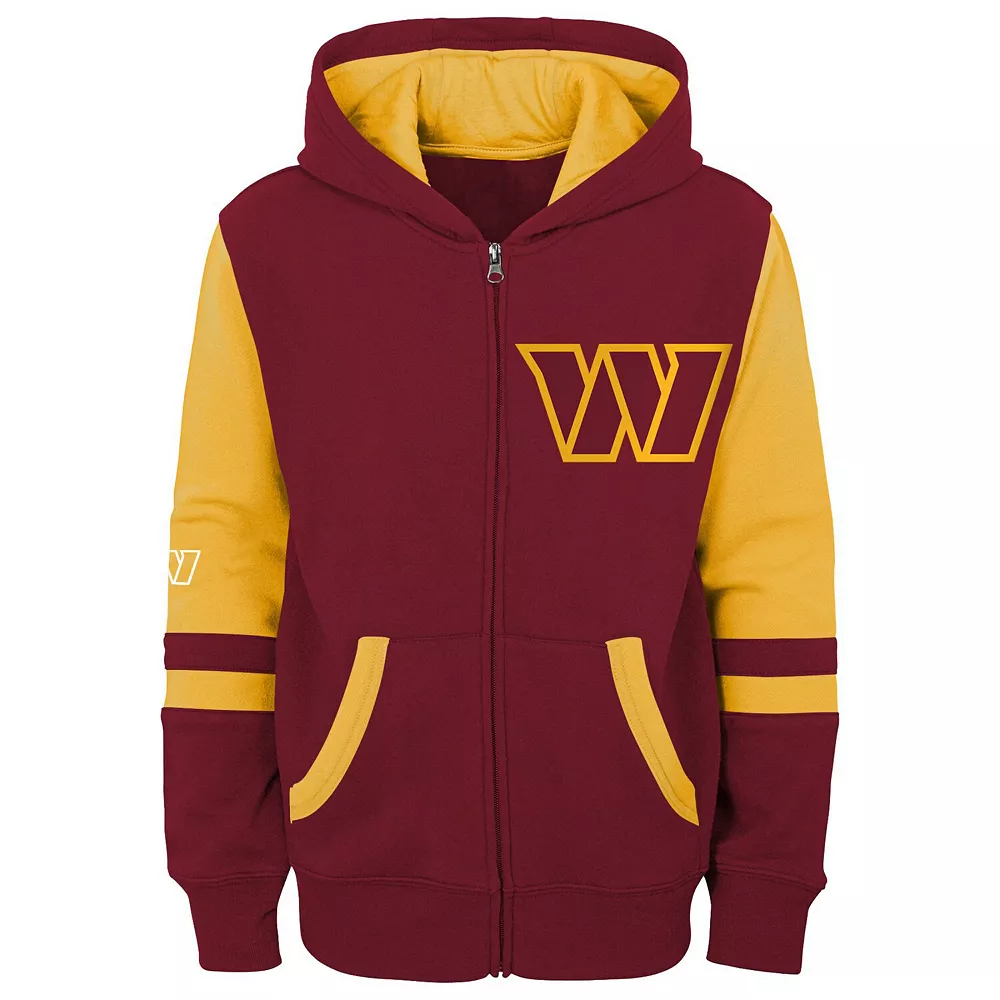 Youth Burgundy Washington Commanders Logo Stadium Full-Zip Hoodie 3 Youth Burgundy Washington Commanders Logo Stadium Full-Zip Hoodie - Image 3