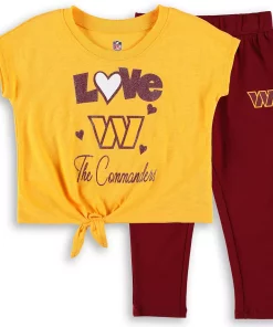 Toddler Gold/Burgundy Washington Commanders Forever Love T-Shirt & Leggings Set