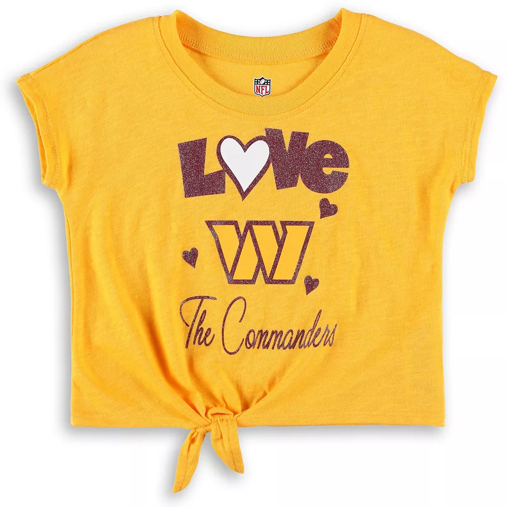 Toddler Gold/Burgundy Washington Commanders Forever Love T-Shirt & Leggings Set 3 Toddler Gold/Burgundy Washington Commanders Forever Love T-Shirt & Leggings Set - Image 3