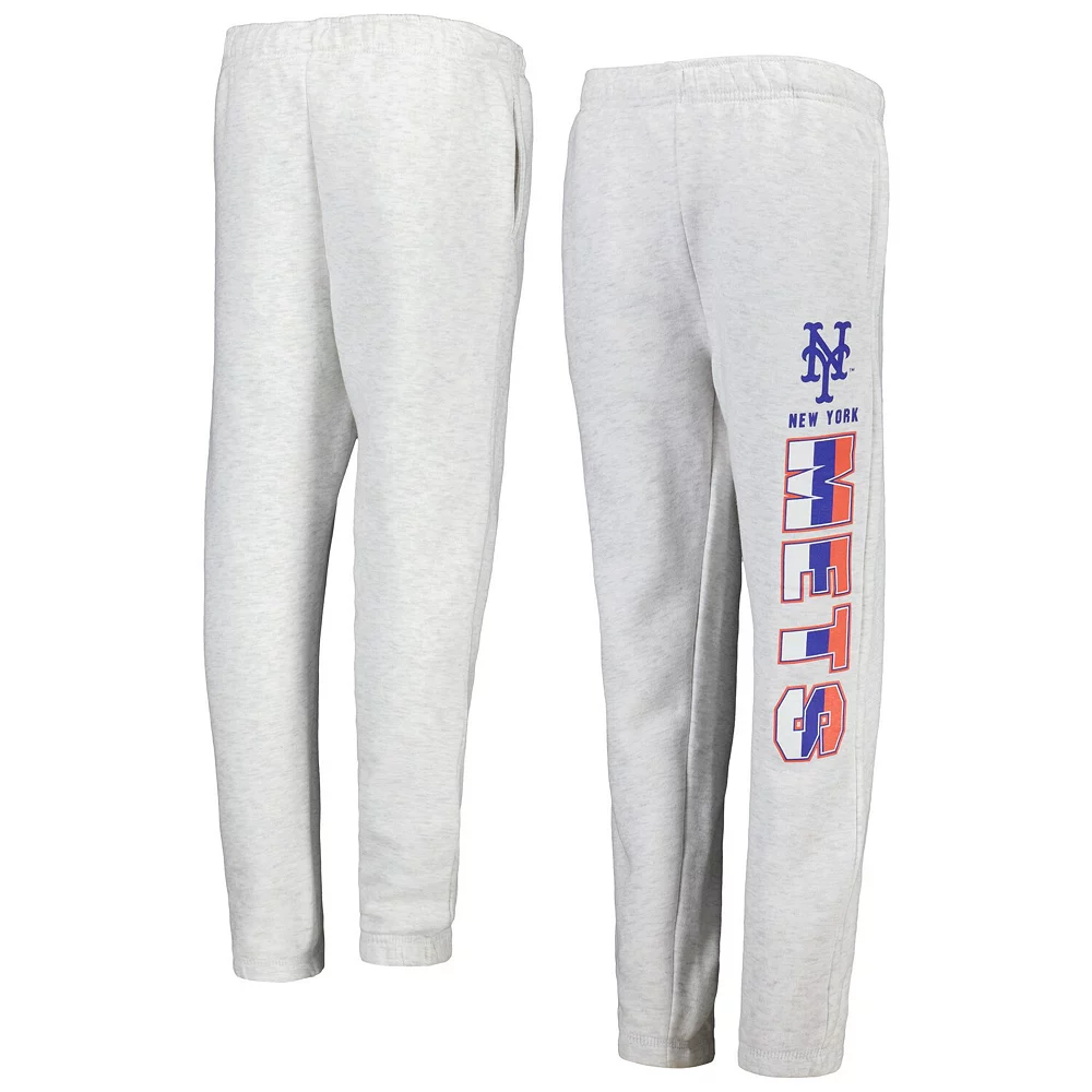 Youth Ash New York Mets Game Time Fleece Pants 1 Youth Ash New York Mets Game Time Fleece Pants