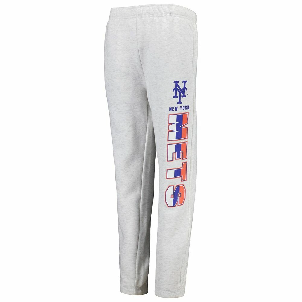 Youth Ash New York Mets Game Time Fleece Pants 3 Youth Ash New York Mets Game Time Fleece Pants - Image 3