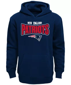 Youth Navy New England Patriots Draft Pick Pullover Hoodie