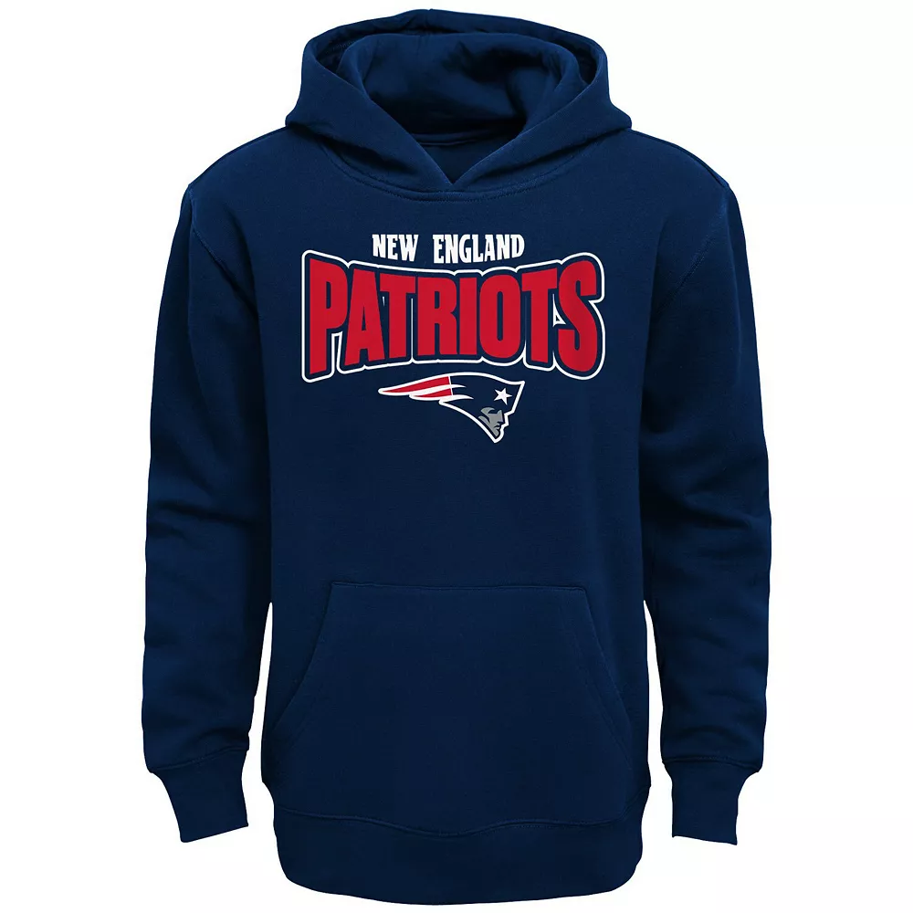 Youth Navy New England Patriots Draft Pick Pullover Hoodie 1 Youth Navy New England Patriots Draft Pick Pullover Hoodie