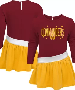 Girls Toddler Burgundy/Gold Washington Commanders Heart To Heart Jersey Tunic Dress
