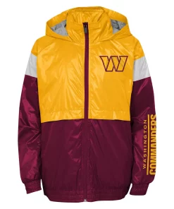 Youth Gold/Burgundy Washington Commanders Goal Line Stance Full-Zip Hoodie Windbreaker Jacket 5 Youth Gold/Burgundy Washington Commanders Goal Line Stance Full-Zip Hoodie Windbreaker Jacket -MLB Shop 6025920 ALT2
