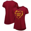 Girls Youth Burgundy Washington Commanders Tie-Dye Heart T-Shirt