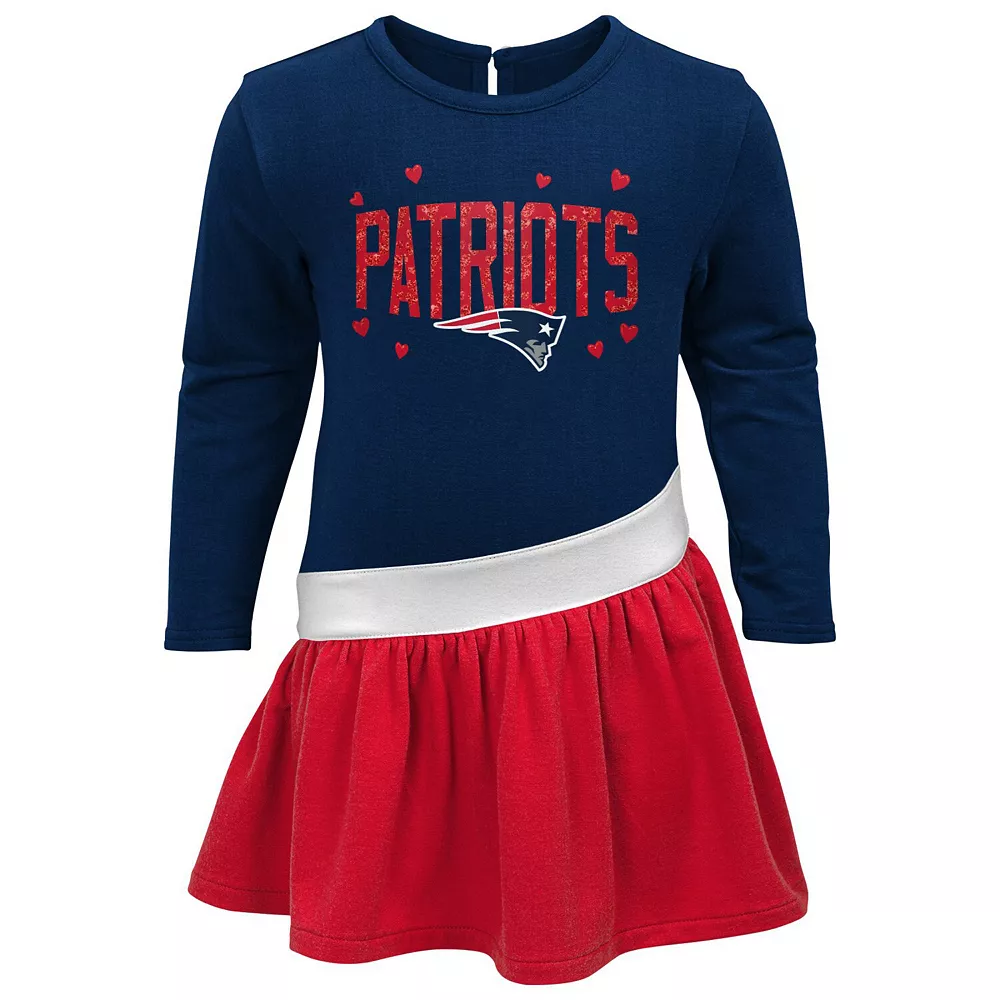Girls Toddler Navy/Red New England Patriots Heart To Heart Jersey Tunic Dress 3 Girls Toddler Navy/Red New England Patriots Heart To Heart Jersey Tunic Dress - Image 3