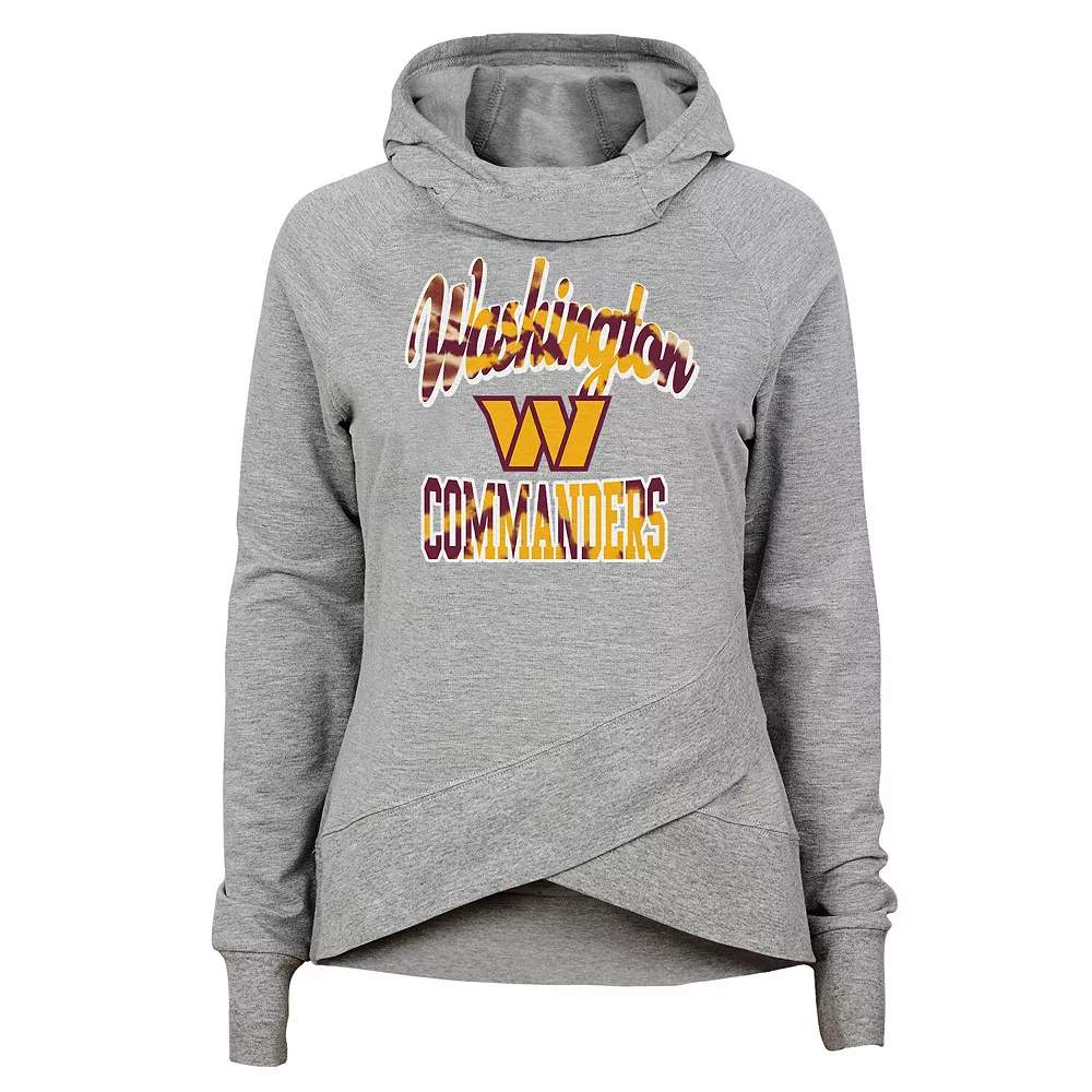 Girls Youth Heathered Gray Washington Commanders Dye Hard Fan Funnel Neck Pullover Hoodie 1 Girls Youth Heathered Gray Washington Commanders Dye Hard Fan Funnel Neck Pullover Hoodie