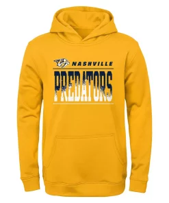 Youth Gold Nashville Predators Play-By-Play Performance Pullover Hoodie