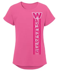 Girls Youth Pink Washington Commanders Logo Fair Catch Dolman T-Shirt