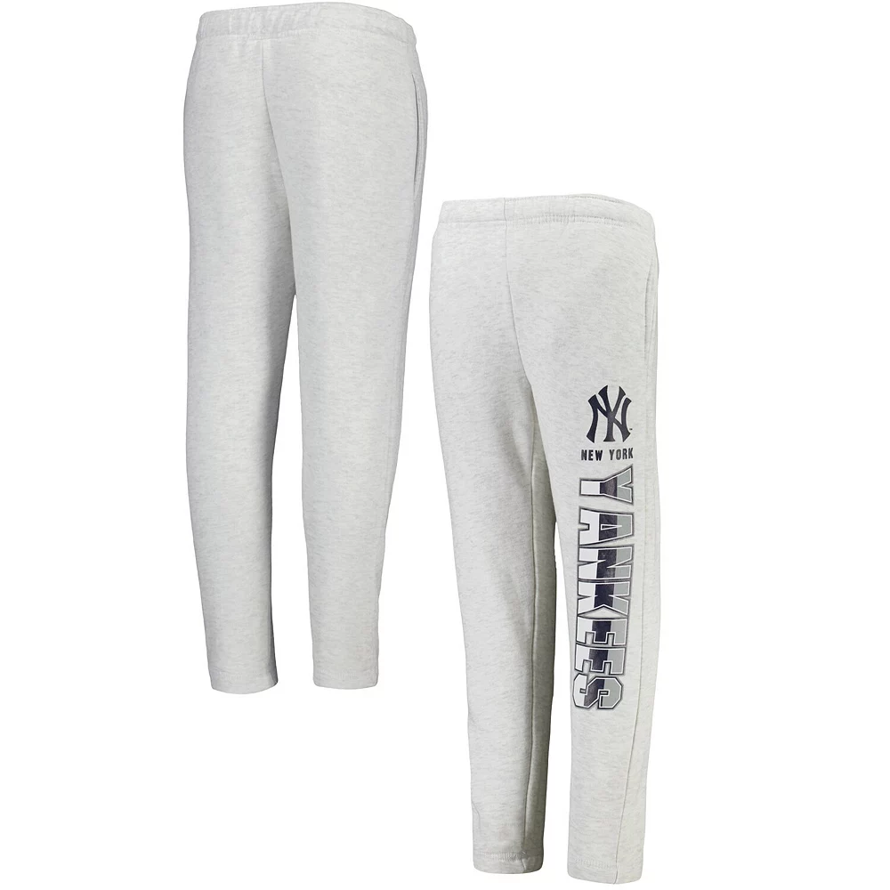 Youth Ash New York Yankees Game Time Fleece Pants 1 Youth Ash New York Yankees Game Time Fleece Pants
