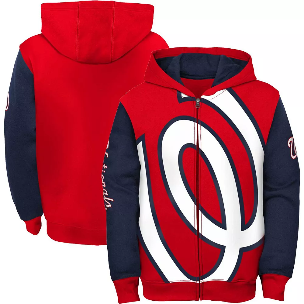 Youth Red Washington Nationals Poster Board Full-Zip Hoodie 2 Youth Red Washington Nationals Poster Board Full-Zip Hoodie - Image 2