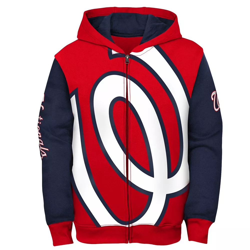 Youth Red Washington Nationals Poster Board Full-Zip Hoodie 3 Youth Red Washington Nationals Poster Board Full-Zip Hoodie - Image 3