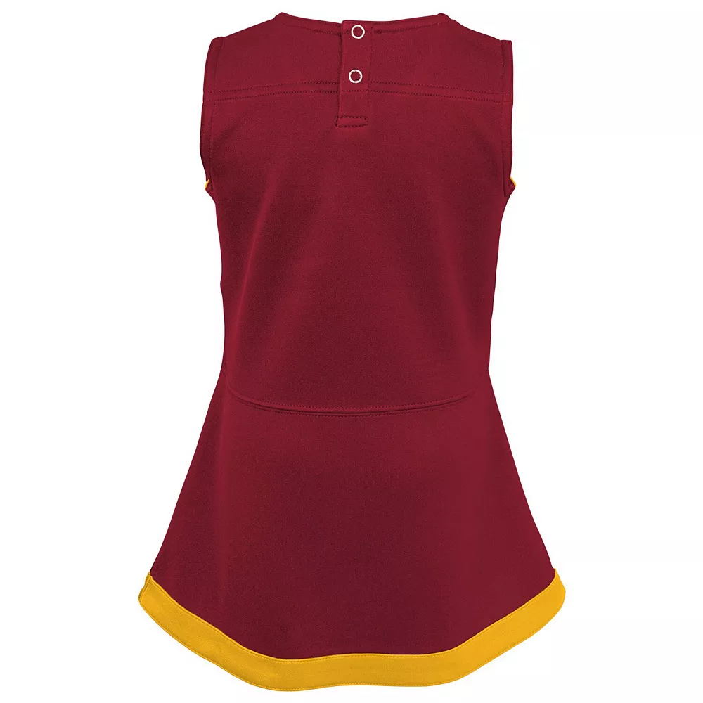 Girls Toddler Burgundy/Gold Washington Commanders Cheer Captain Jumper Dress 3 Girls Toddler Burgundy/Gold Washington Commanders Cheer Captain Jumper Dress - Image 3