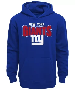 Youth Royal New York Giants Draft Pick Pullover Hoodie