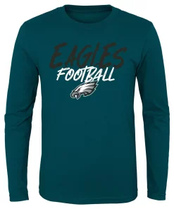 Youth Midnight Green Philadelphia Eagles Wildcat Long Sleeve T-Shirt