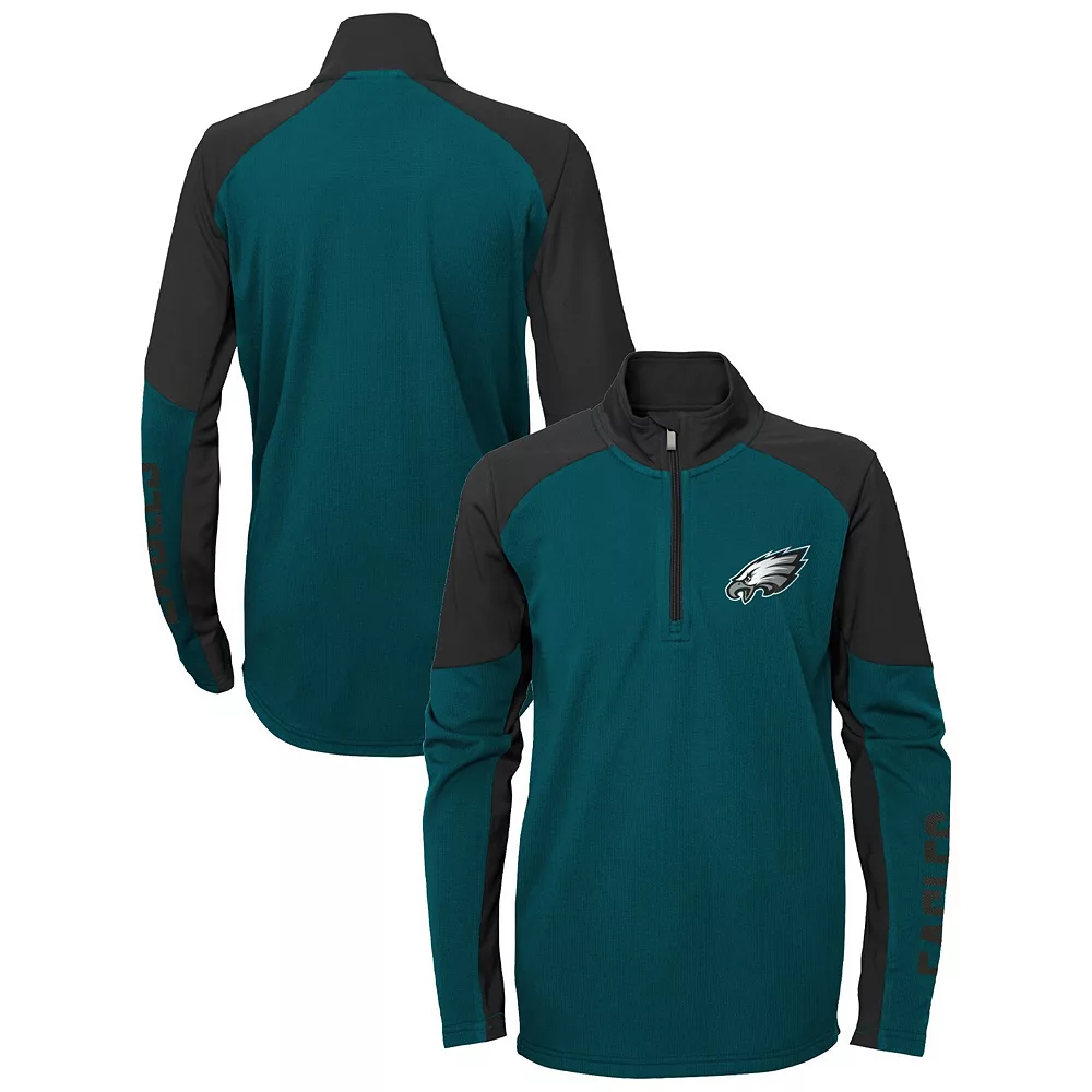 Youth Midnight Green/Black Philadelphia Eagles Audible Quarter-Zip Jacket 1 Youth Midnight Green/Black Philadelphia Eagles Audible Quarter-Zip Jacket