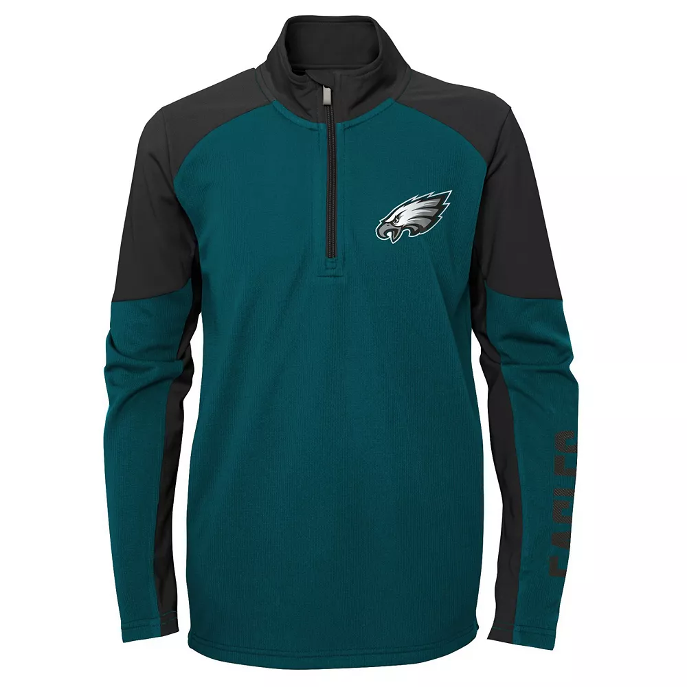 Youth Midnight Green/Black Philadelphia Eagles Audible Quarter-Zip Jacket 3 Youth Midnight Green/Black Philadelphia Eagles Audible Quarter-Zip Jacket - Image 3