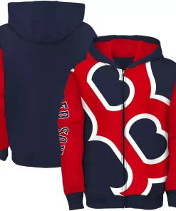 Alternative view of Youth Navy Boston Red Sox Poster Board Full-Zip Hoodie