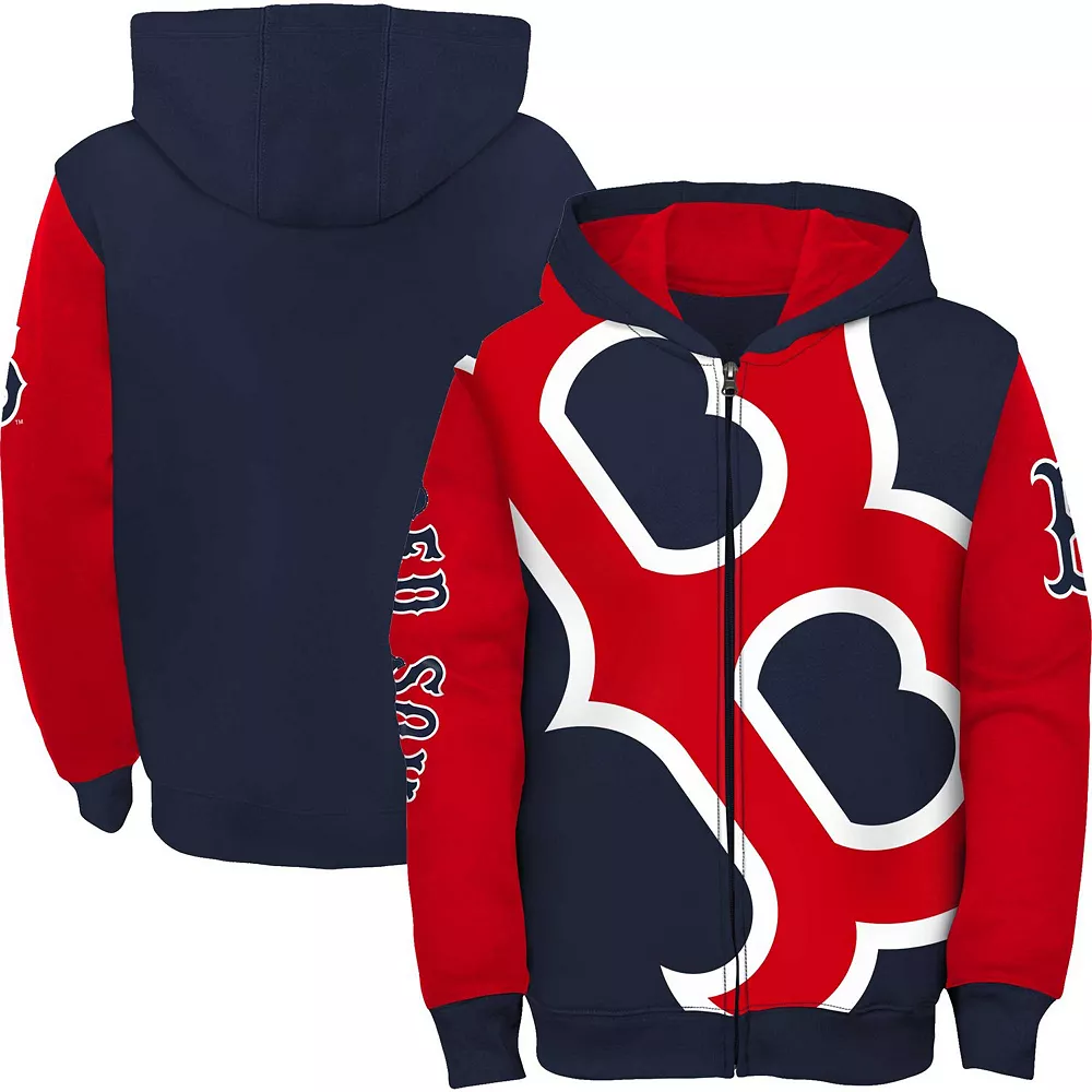 Youth Navy Boston Red Sox Poster Board Full-Zip Hoodie 2 Youth Navy Boston Red Sox Poster Board Full-Zip Hoodie - Image 2