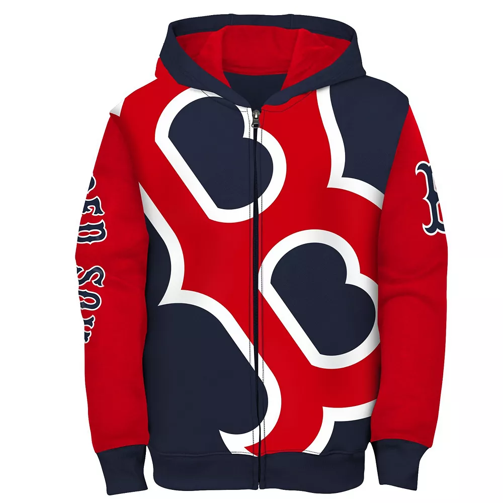 Youth Navy Boston Red Sox Poster Board Full-Zip Hoodie 3 Youth Navy Boston Red Sox Poster Board Full-Zip Hoodie - Image 3