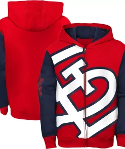 Youth Red St. Louis Cardinals Poster Board Full-Zip Hoodie