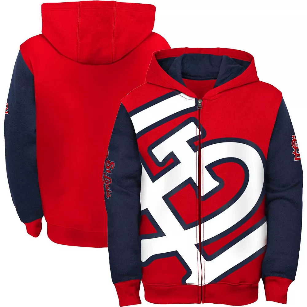 Youth Red St. Louis Cardinals Poster Board Full-Zip Hoodie 1 Youth Red St. Louis Cardinals Poster Board Full-Zip Hoodie