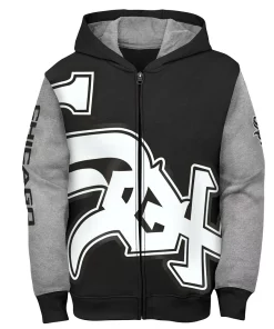 Youth Black Chicago White Sox Poster Board Full-Zip Hoodie -MLB Shop 6028089 ALT2
