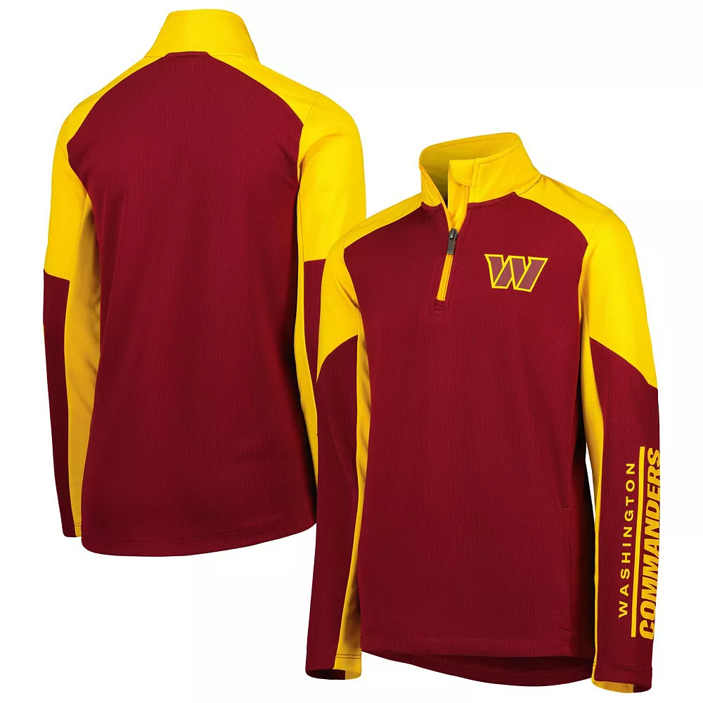 Youth Burgundy Washington Commanders Audible Quarter-Zip Jacket 2 Youth Burgundy Washington Commanders Audible Quarter-Zip Jacket - Image 2