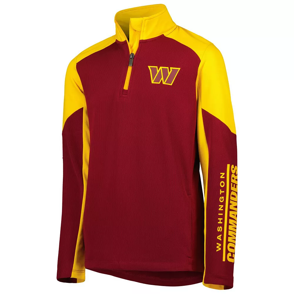 Youth Burgundy Washington Commanders Audible Quarter-Zip Jacket 3 Youth Burgundy Washington Commanders Audible Quarter-Zip Jacket - Image 3