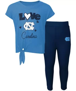 Toddler Carolina Blue/Navy North Carolina Tar Heels Forever Love Team T-Shirt & Leggings Set