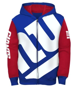 Youth Royal/Red New York Giants Poster Board Full-Zip Hoodie -MLB Shop 6028457 ALT2