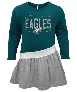 Girls Toddler Midnight Green/Heathered Gray Philadelphia Eagles Heart To Heart Jersey Tunic Dress 5 Girls Toddler Midnight Green/Heathered Gray Philadelphia Eagles Heart To Heart Jersey Tunic Dress -MLB Shop 6028571 ALT2