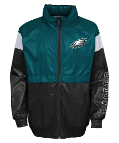 Youth Midnight Green/Black Philadelphia Eagles Goal Line Stance Full-Zip Hoodie Windbreaker 5 Youth Midnight Green/Black Philadelphia Eagles Goal Line Stance Full-Zip Hoodie Windbreaker -MLB Shop 6028599 ALT2
