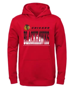 Youth Red Chicago Blackhawks Play-By-Play Performance Pullover Hoodie