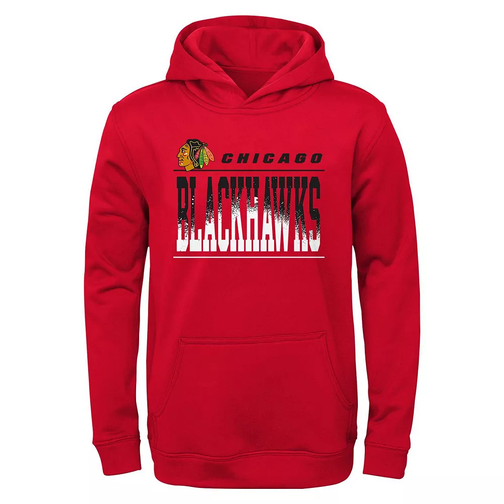 Youth Red Chicago Blackhawks Play-By-Play Performance Pullover Hoodie 1 Youth Red Chicago Blackhawks Play-By-Play Performance Pullover Hoodie