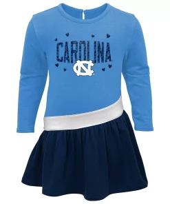 Toddler Carolina Blue North Carolina Tar Heels Heart to Heart French Terry Dress -MLB Shop 6028748 ALT2