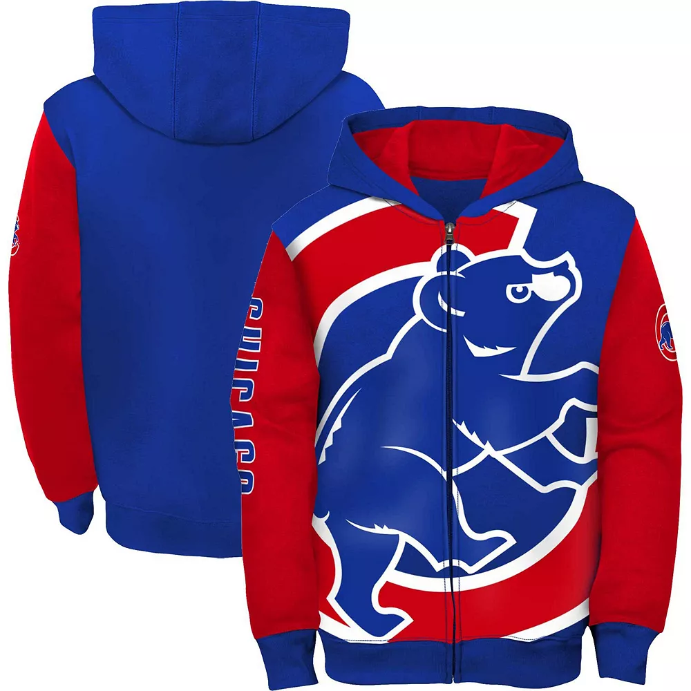 Youth Royal Chicago Cubs Poster Board Full-Zip Hoodie 1 Youth Royal Chicago Cubs Poster Board Full-Zip Hoodie