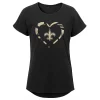 Girls Youth Black New Orleans Saints Tie-Dye Heart T-Shirt