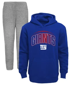 Toddler Royal/Heathered Gray New York Giants Double-Up Pullover Hoodie & Pants Set