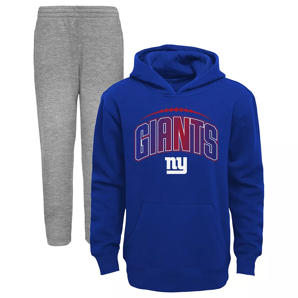 Toddler Royal/Heathered Gray New York Giants Double-Up Pullover Hoodie & Pants Set 2 Toddler Royal/Heathered Gray New York Giants Double-Up Pullover Hoodie & Pants Set - Image 2